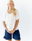 Halow Ruffled Denim Shorts