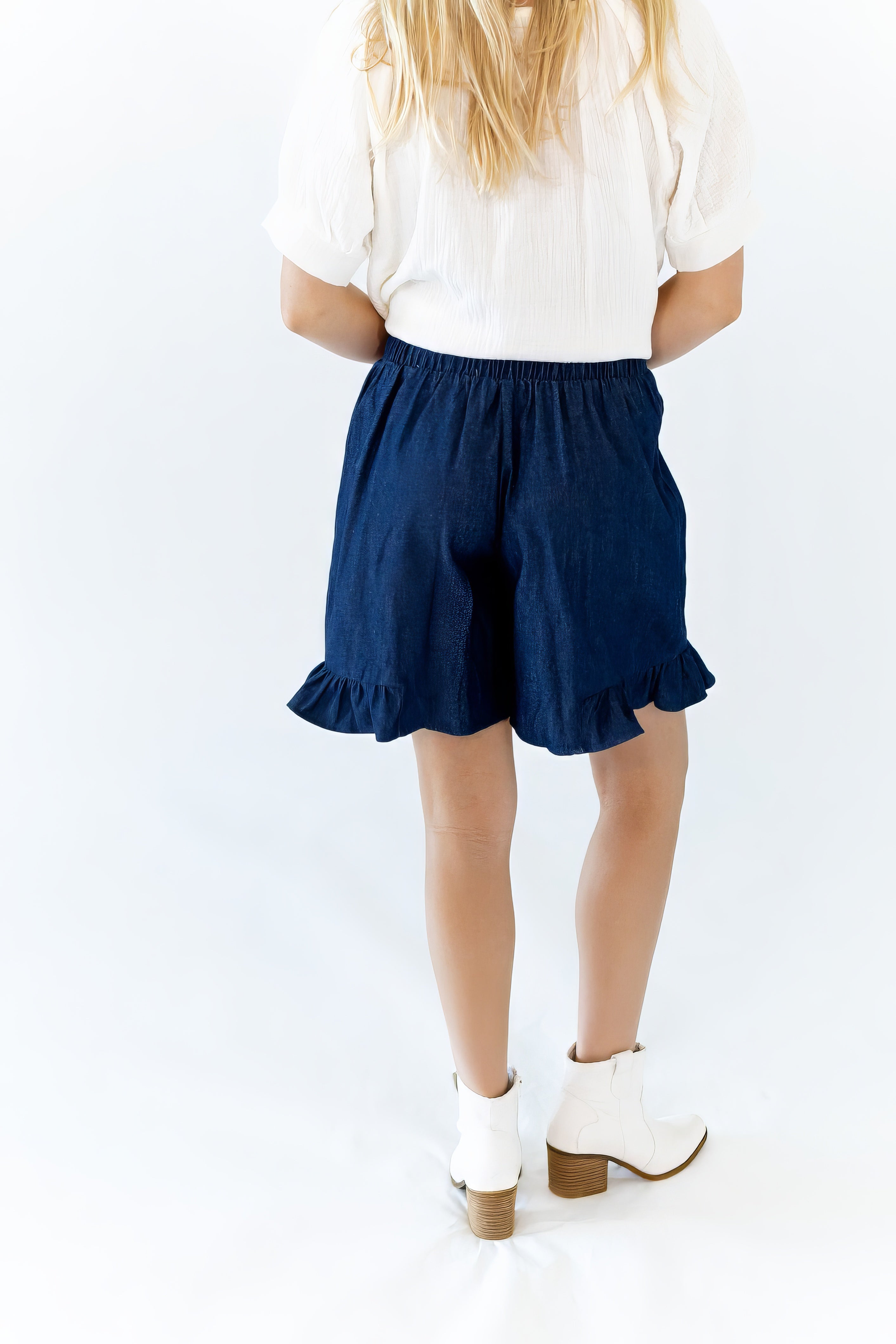 Halow Ruffled Denim Shorts