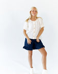 Halow Ruffled Denim Shorts