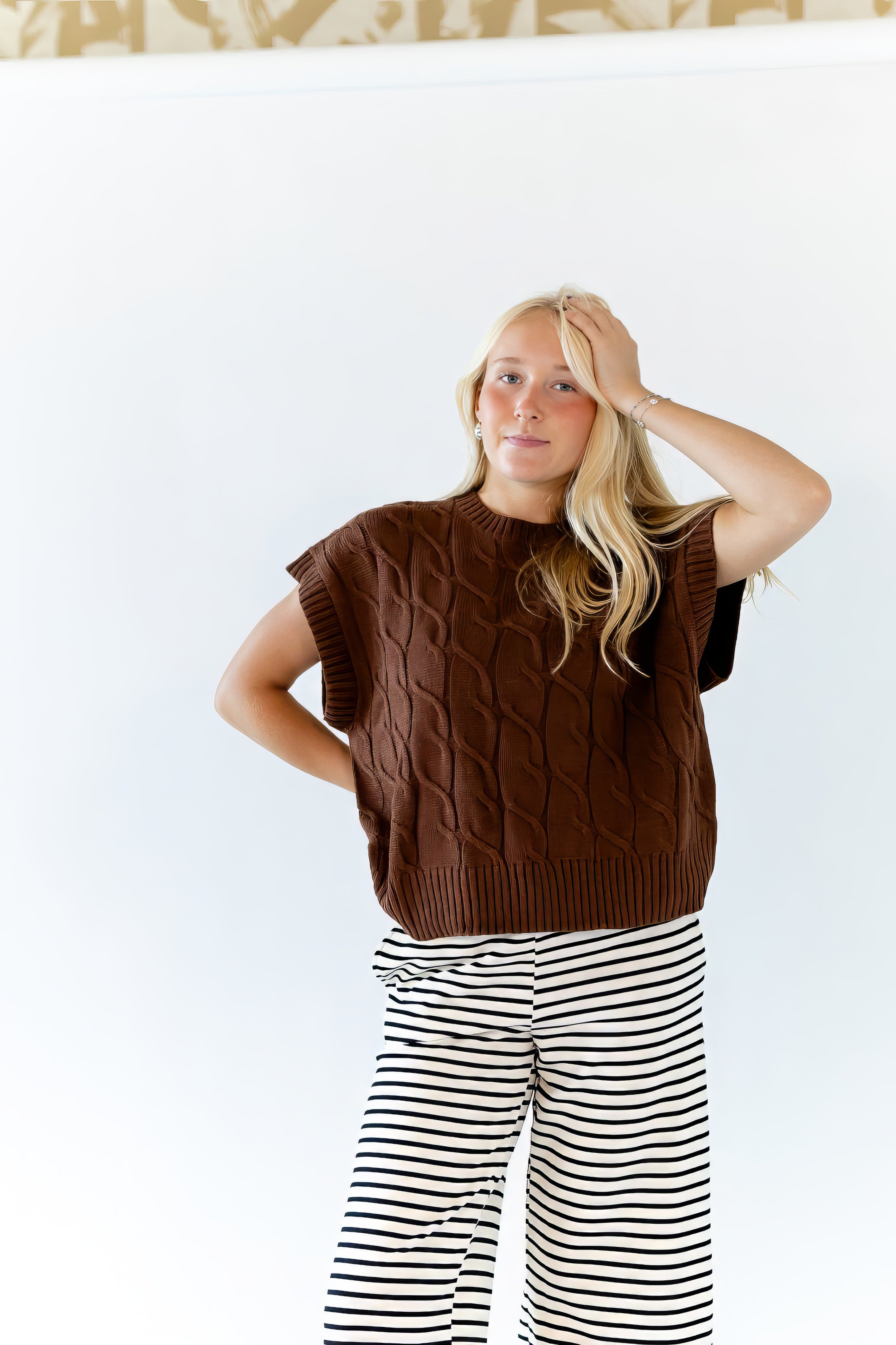 Chestnut Cable Knit Top