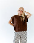 Chestnut Cable Knit Top