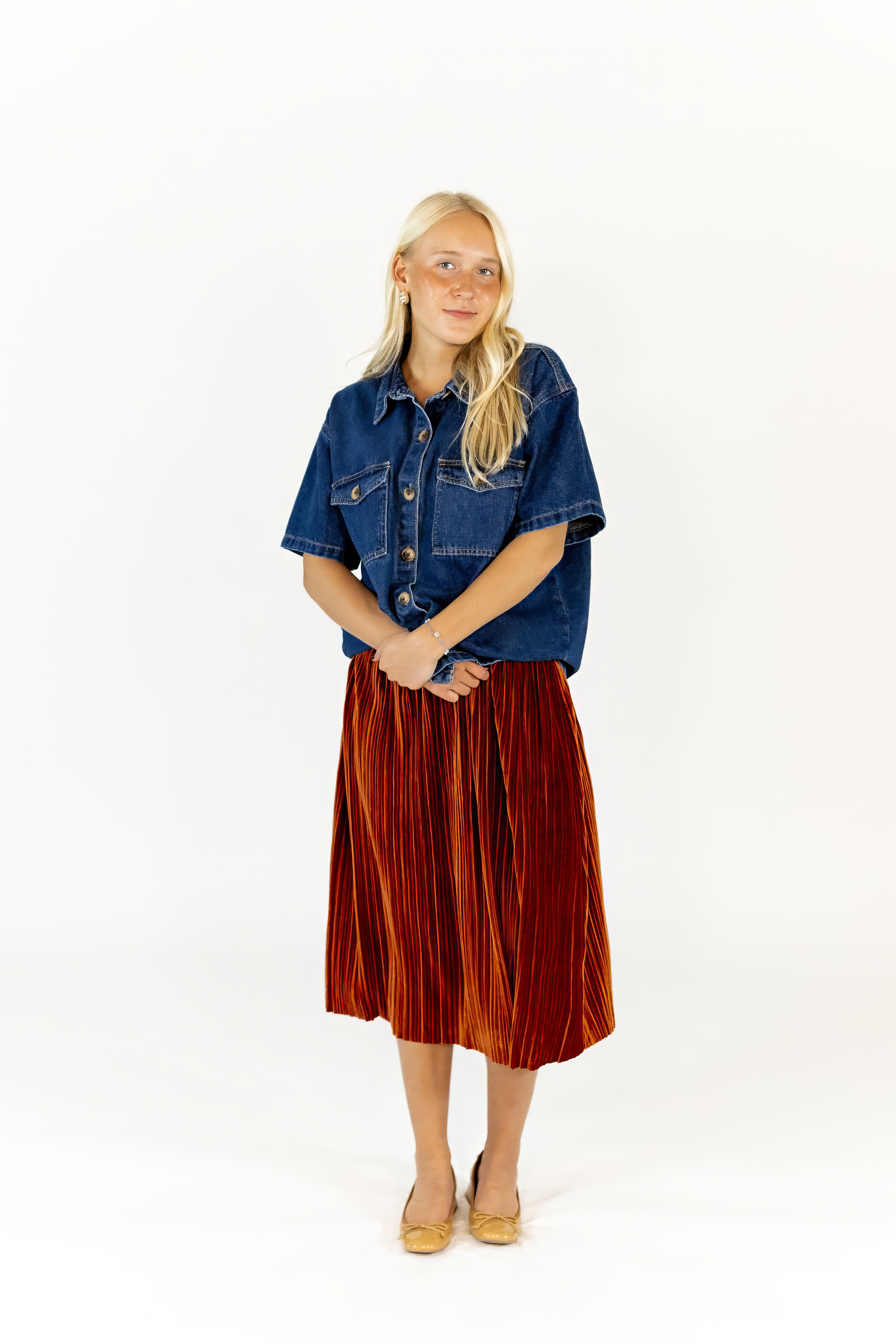 Arlette Pleated Midi Skirt
