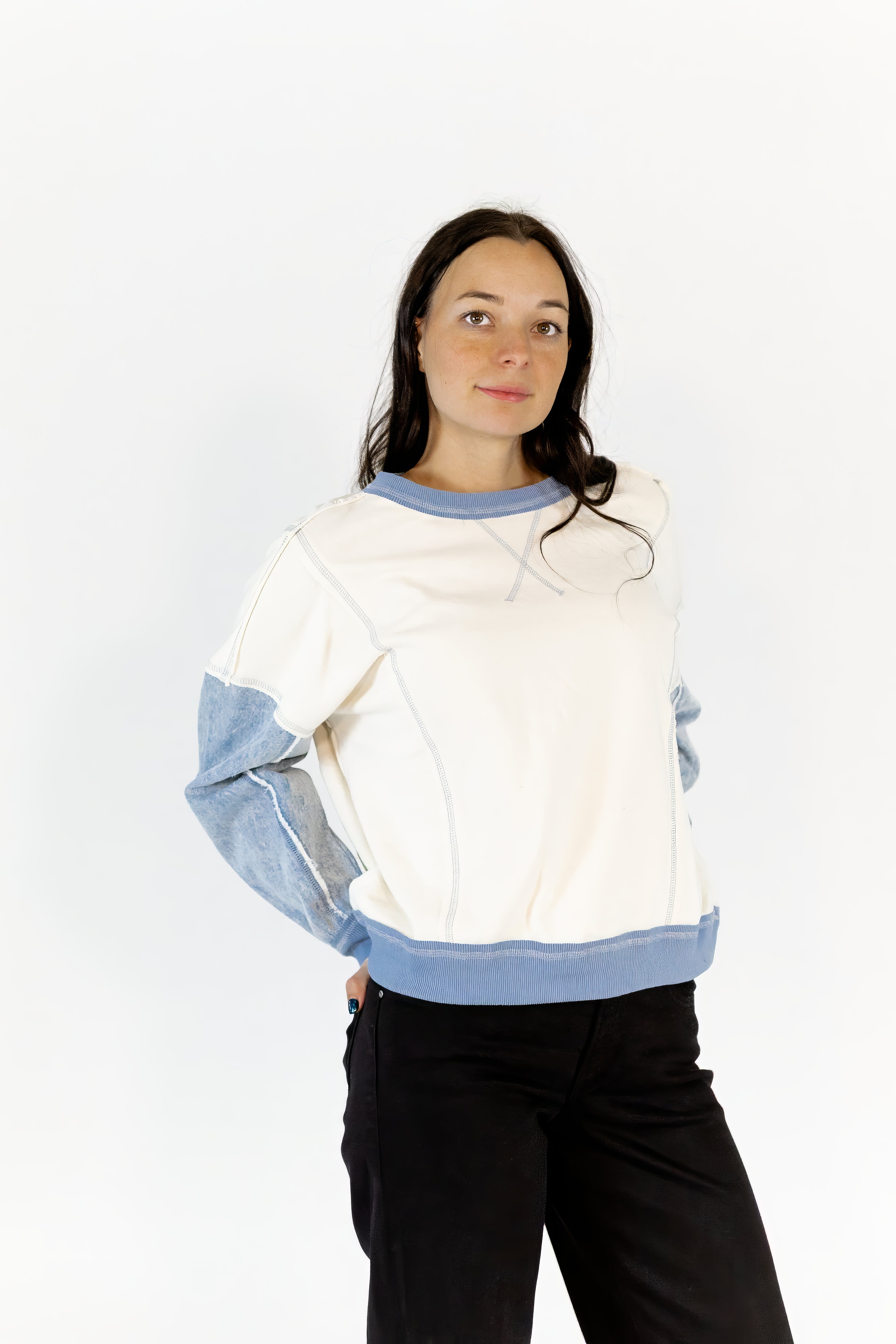 Nyssa Denim Contrast Top