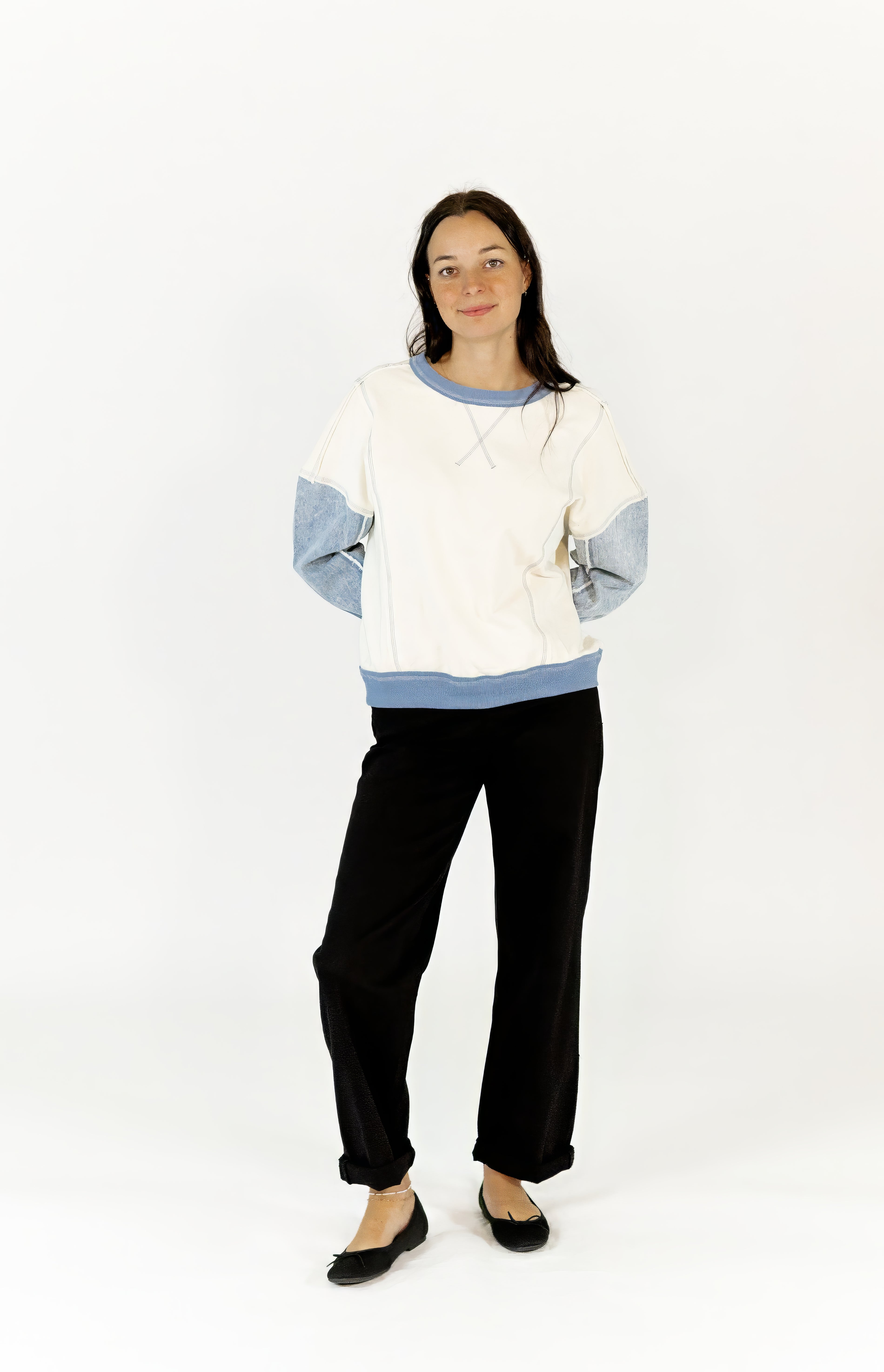 Nyssa Denim Contrast Top