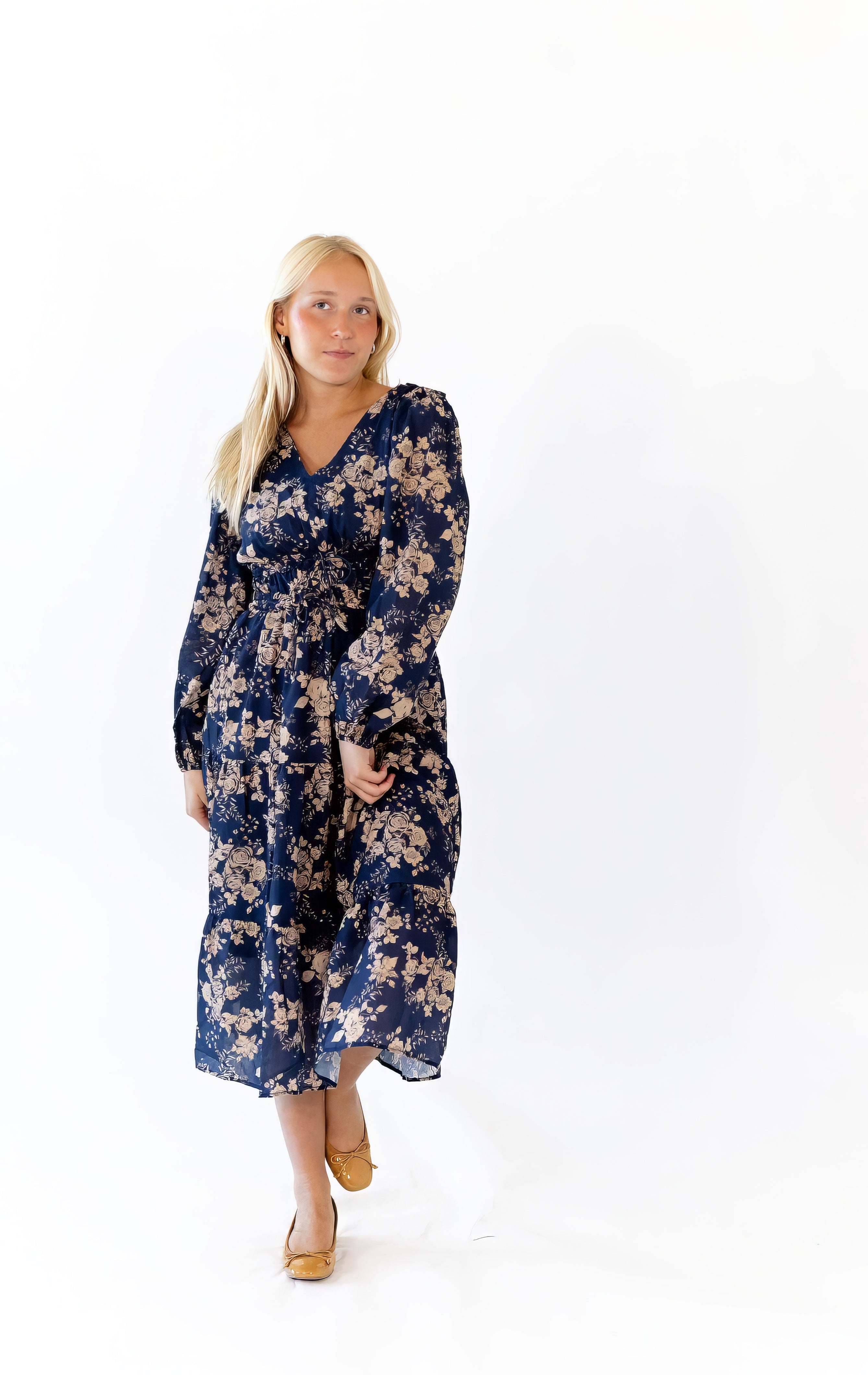 Bloom Tie Waist Midi Dress