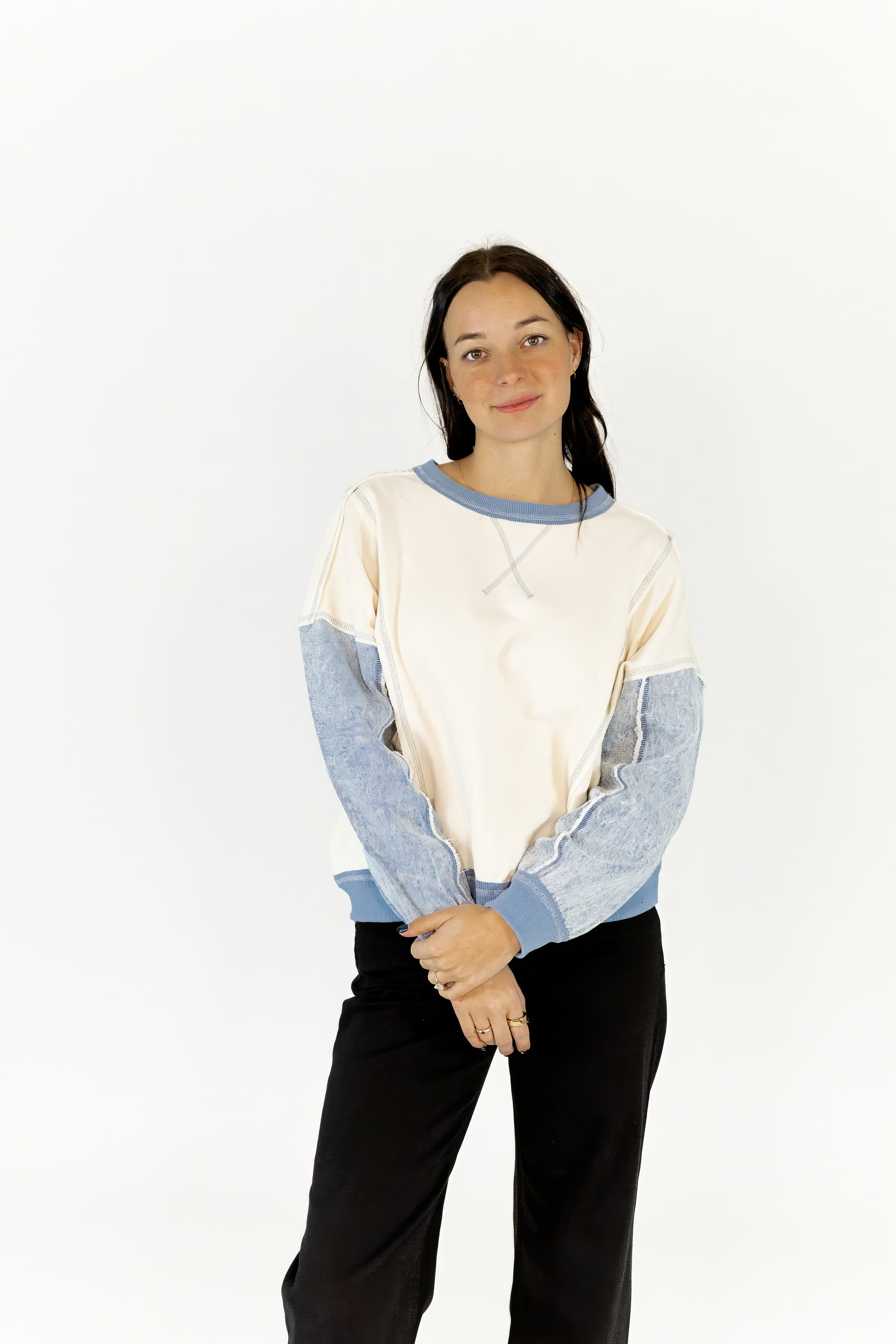 Nyssa Denim Contrast Top