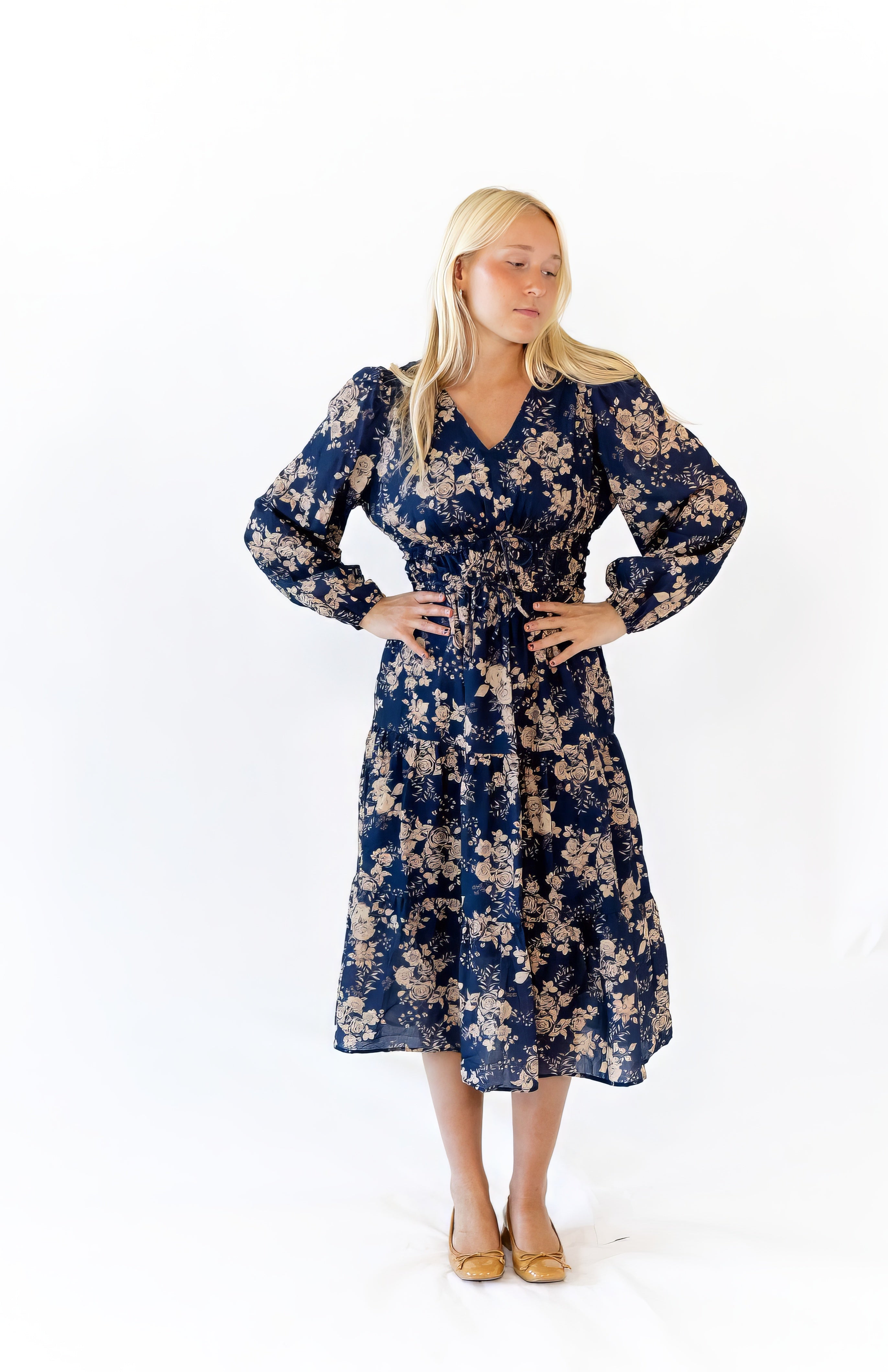 Bloom Tie Waist Midi Dress
