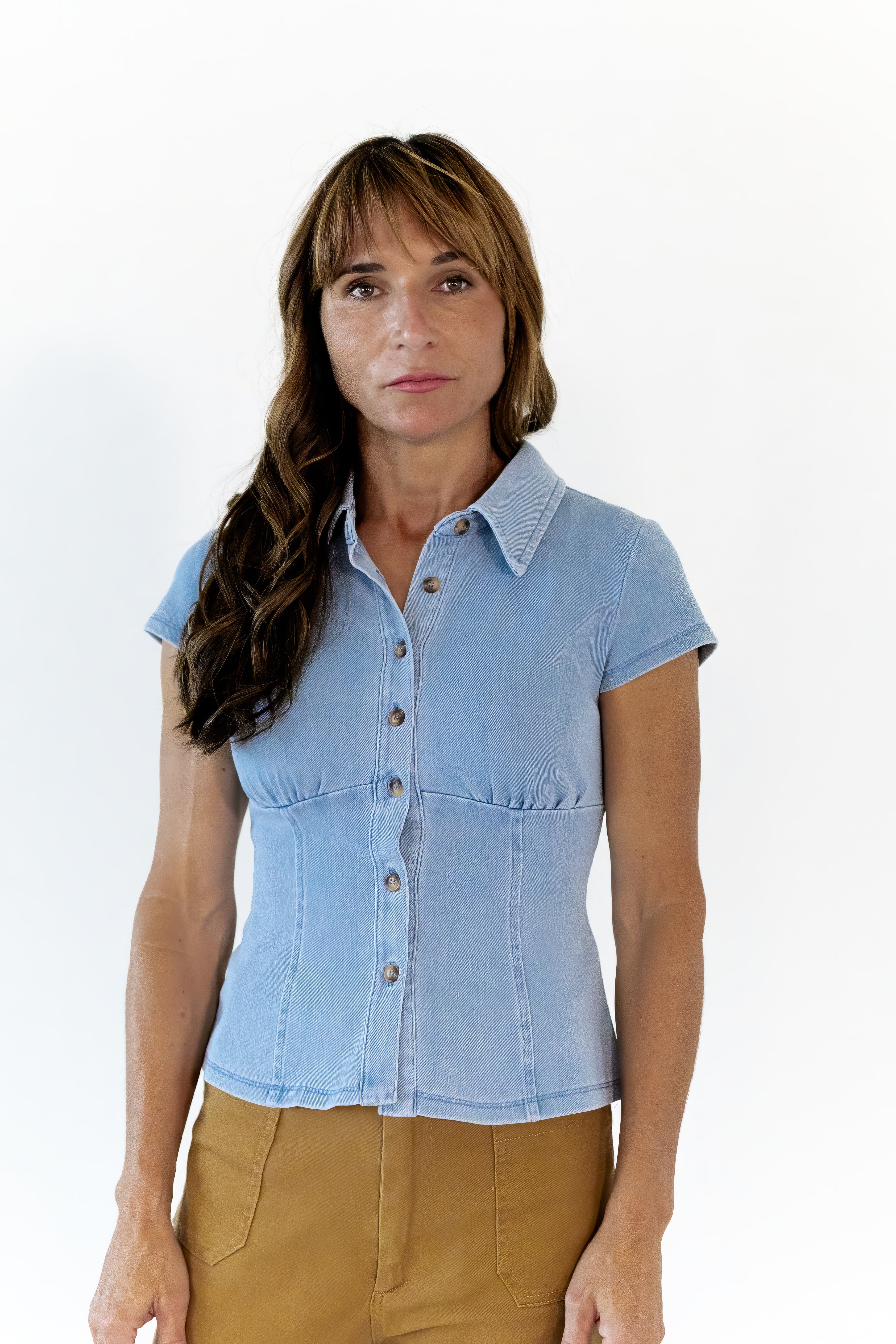 Strada Denim Button Up