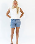 Lauren Denim Striped Shorts