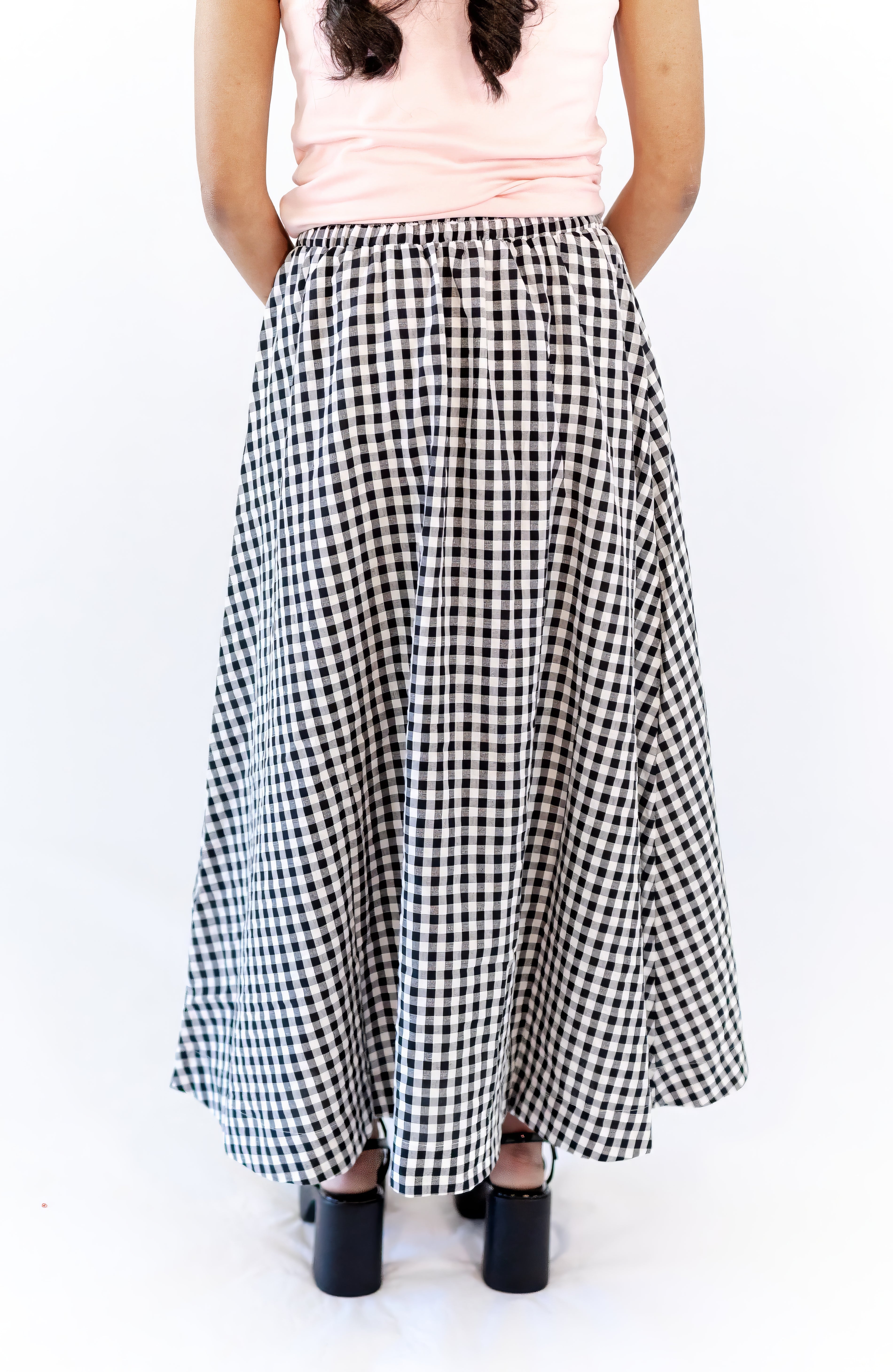Iris Gingham Midi Skirt
