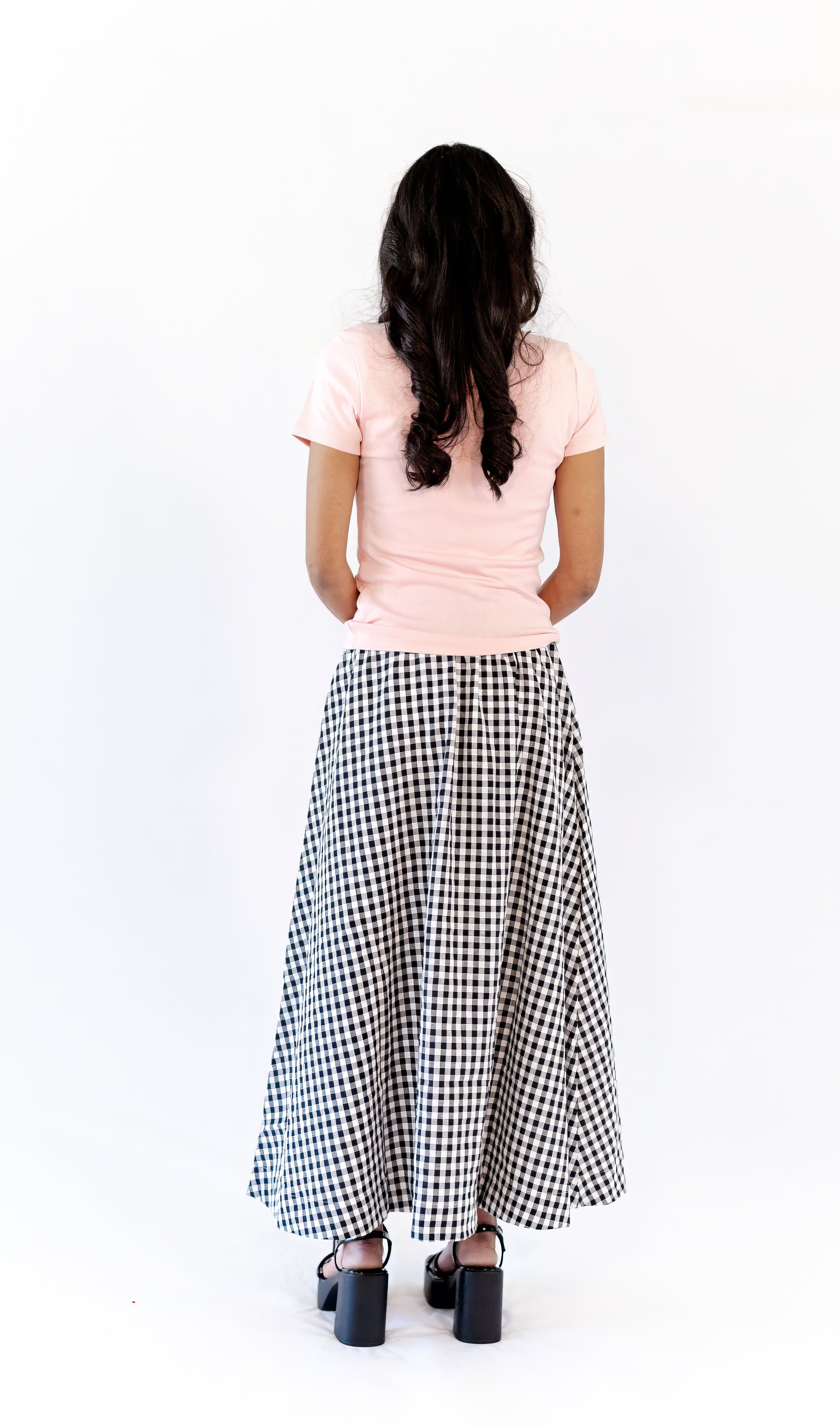 Iris Gingham Midi Skirt