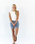 Lauren Denim Striped Shorts