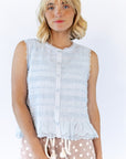 Gemma Shirred Button Down Tank