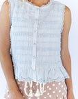 Gemma Shirred Button Down Tank
