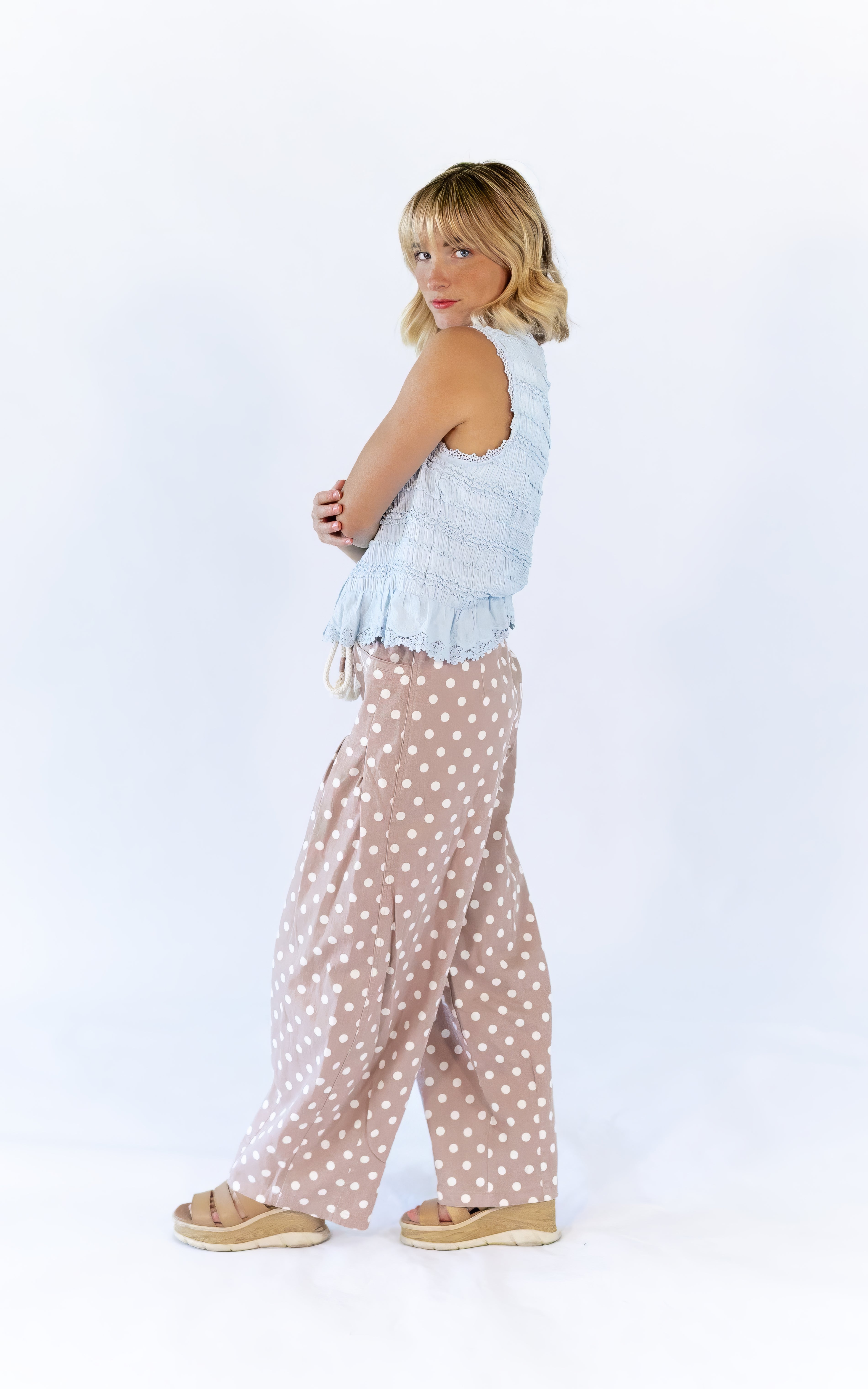 Gemma Shirred Button Down Tank