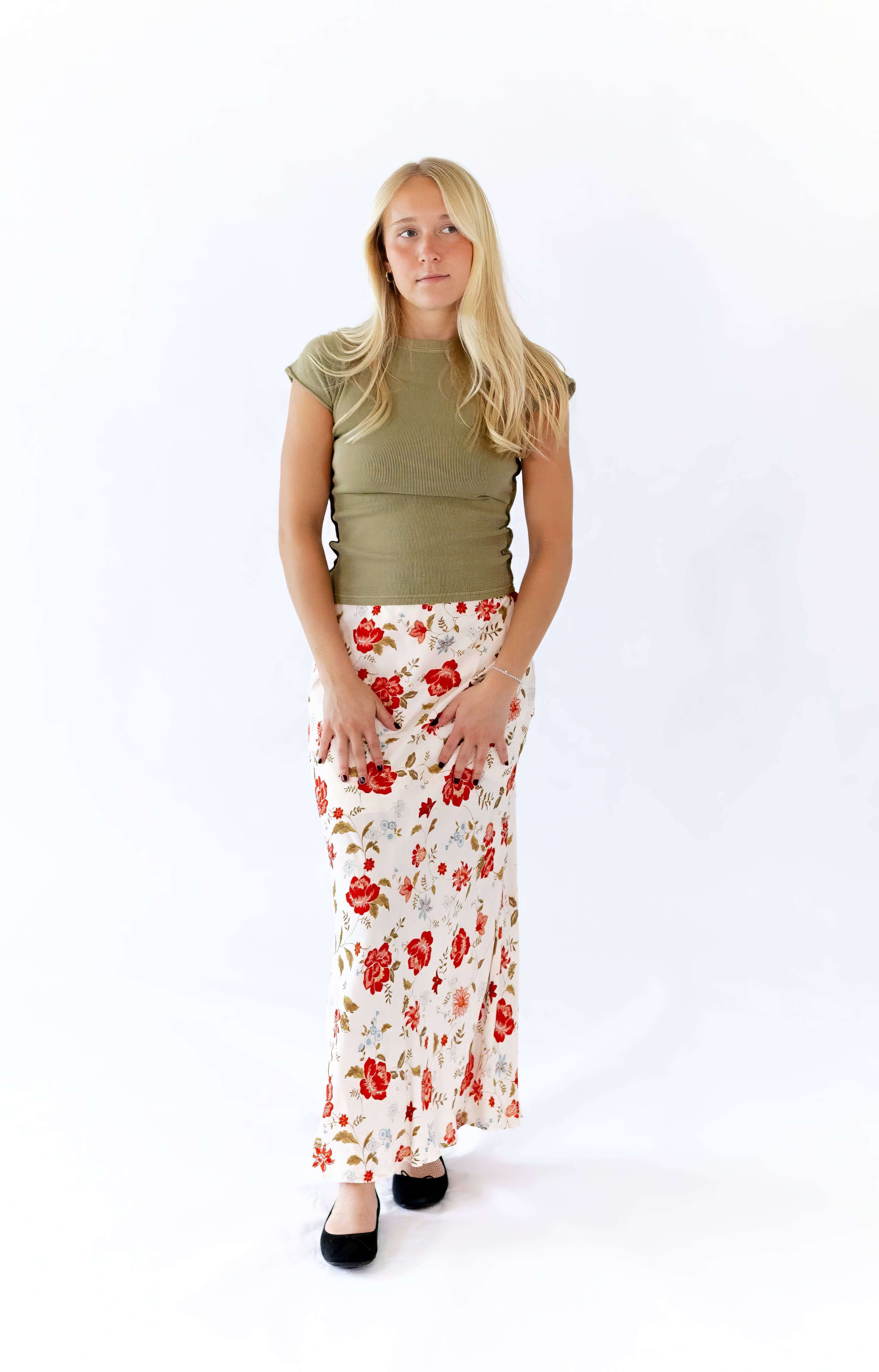 Heather Floral Maxi Skirt