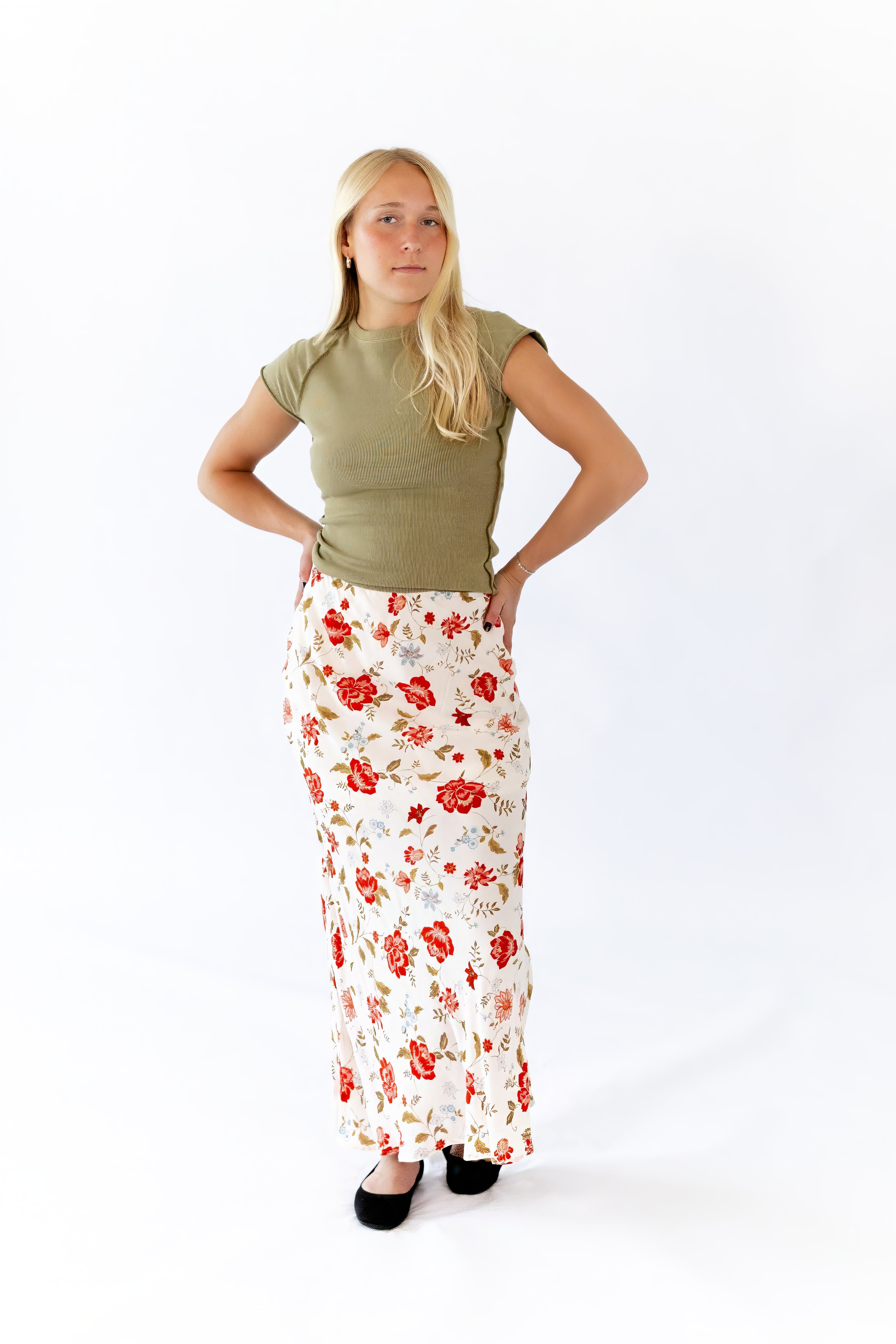 Heather Floral Maxi Skirt