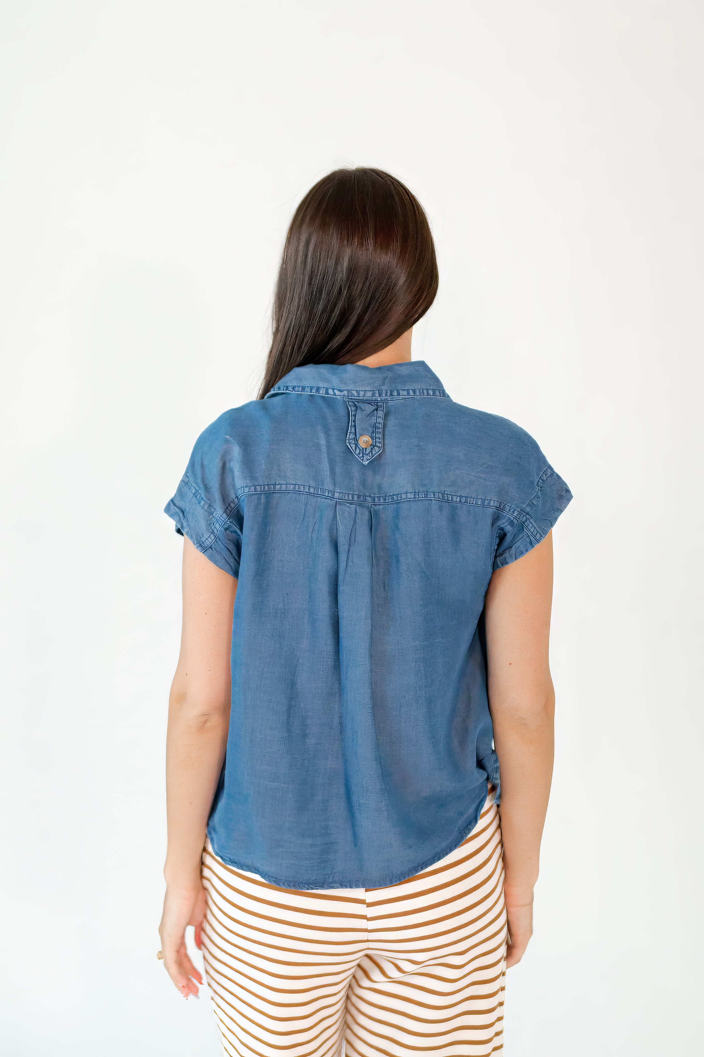 Twyla Button Up Chambray Top