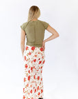 Ava Ribbed Exposed Seam Tee · Olive Green