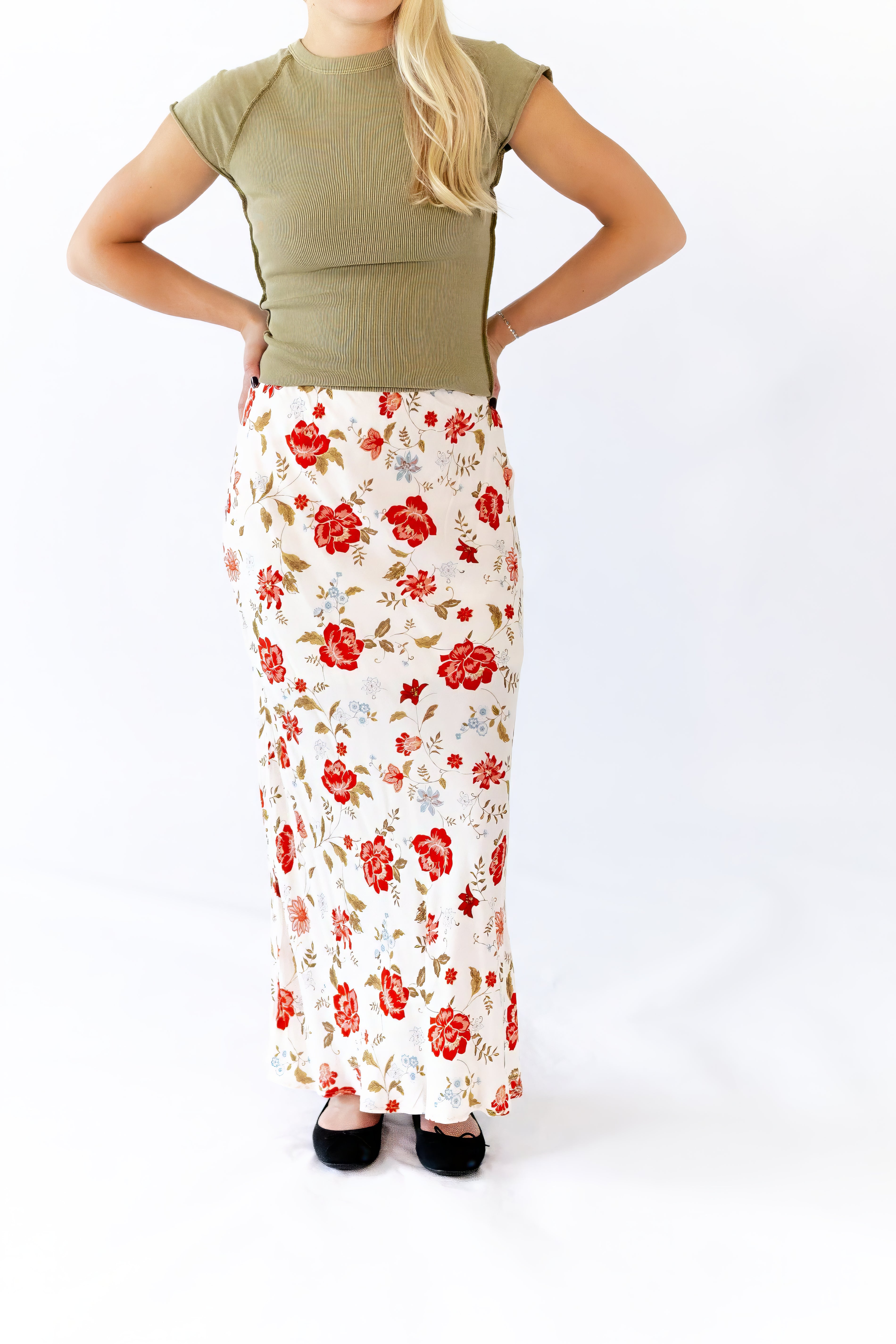 Heather Floral Maxi Skirt