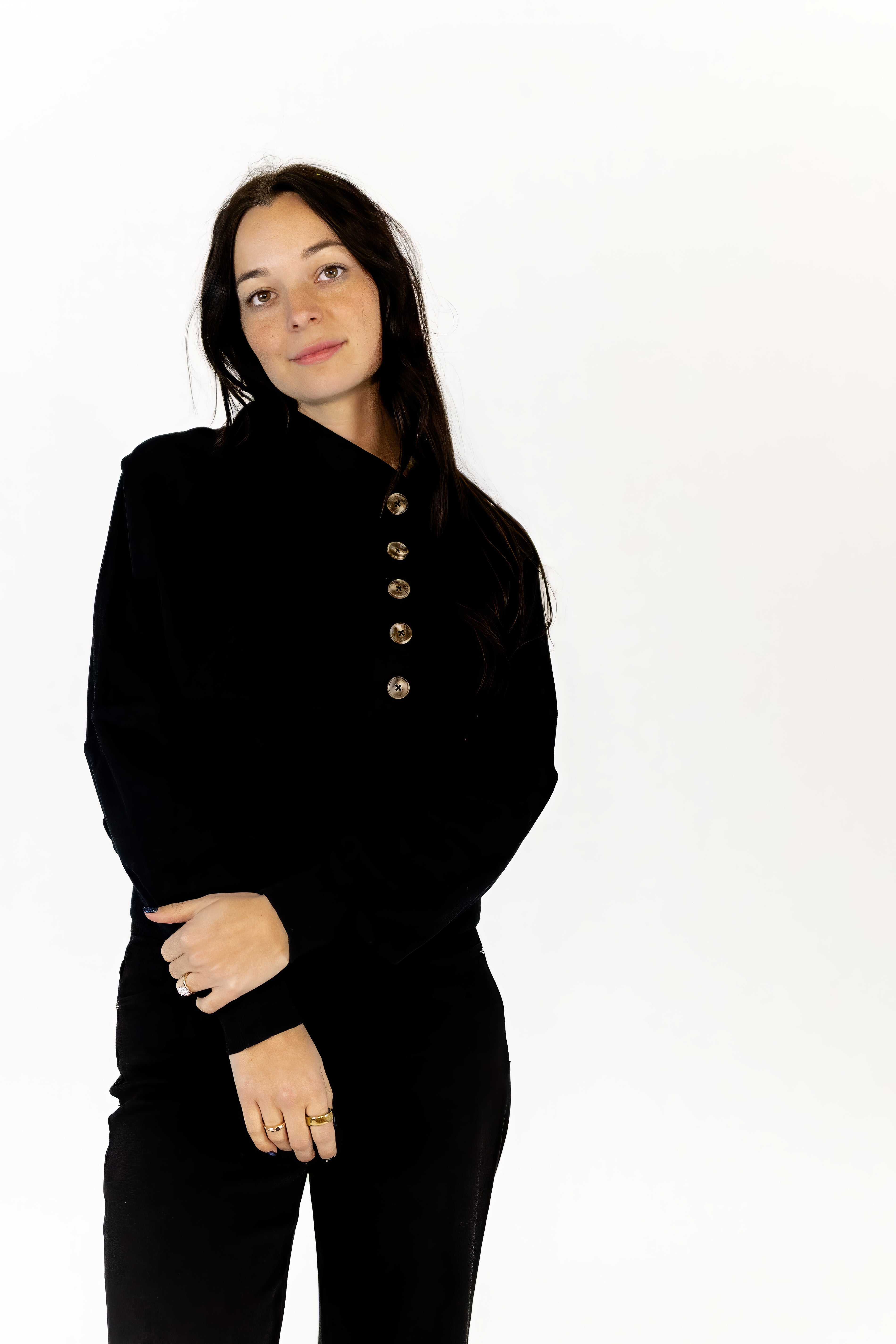 Portia Asymmetrical Button Down Hoodie