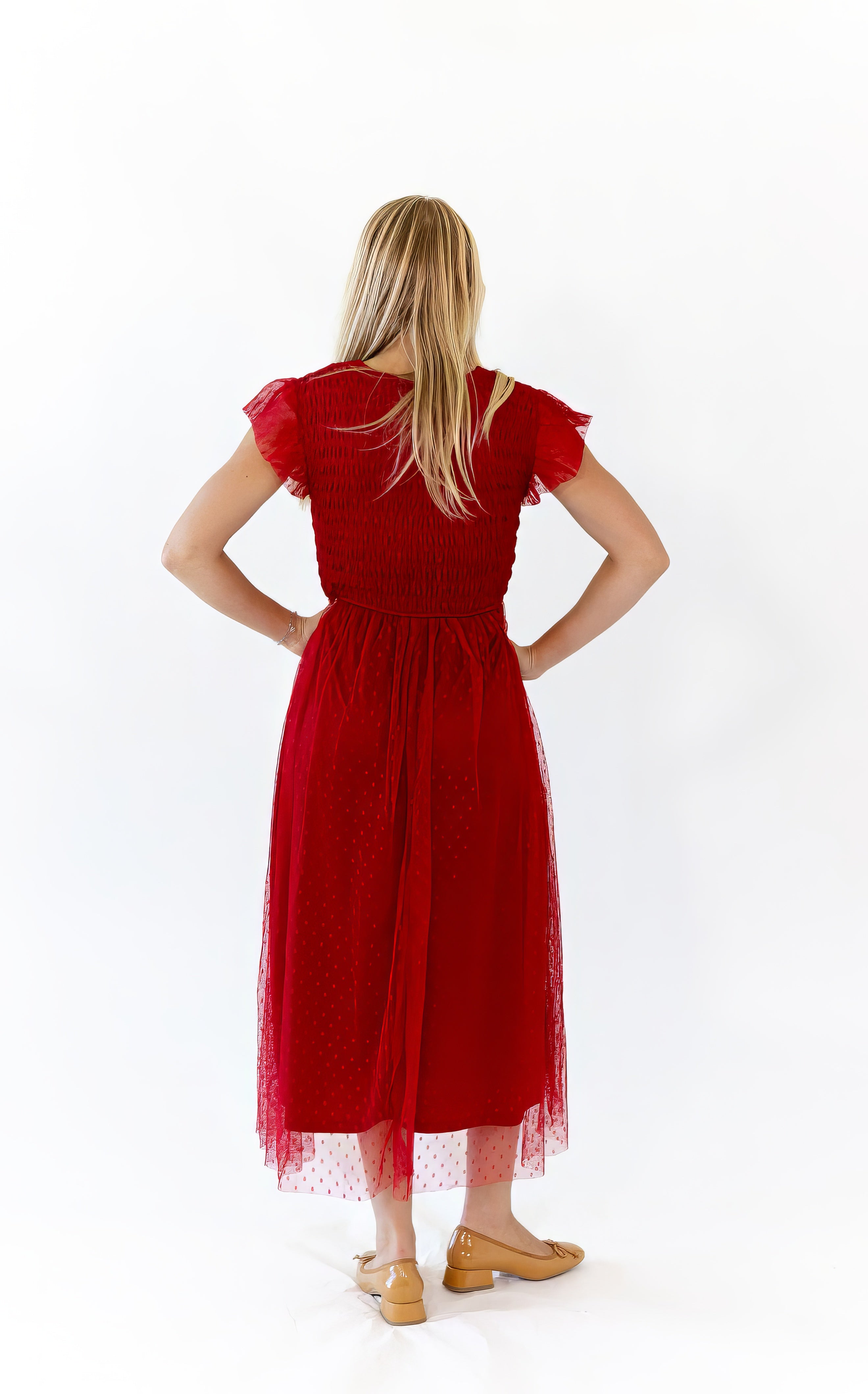 Alexa Swiss Dot Dress · Wine