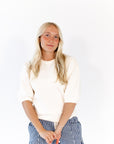 Vail Pom Pom Knit Top · Cream