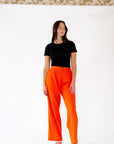 Faye Linen Pleated Pants