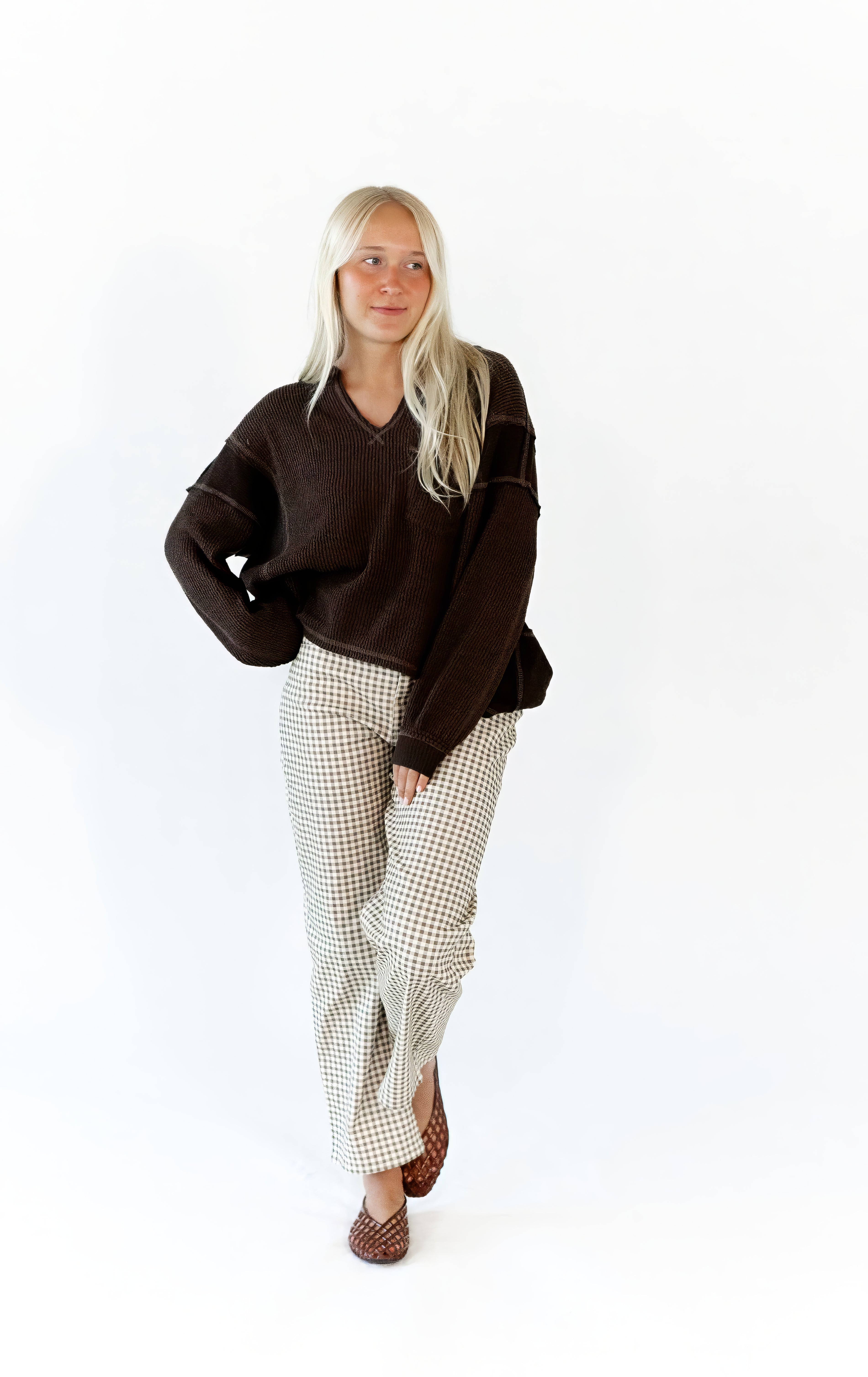 Hannah Raw Edge Pullover