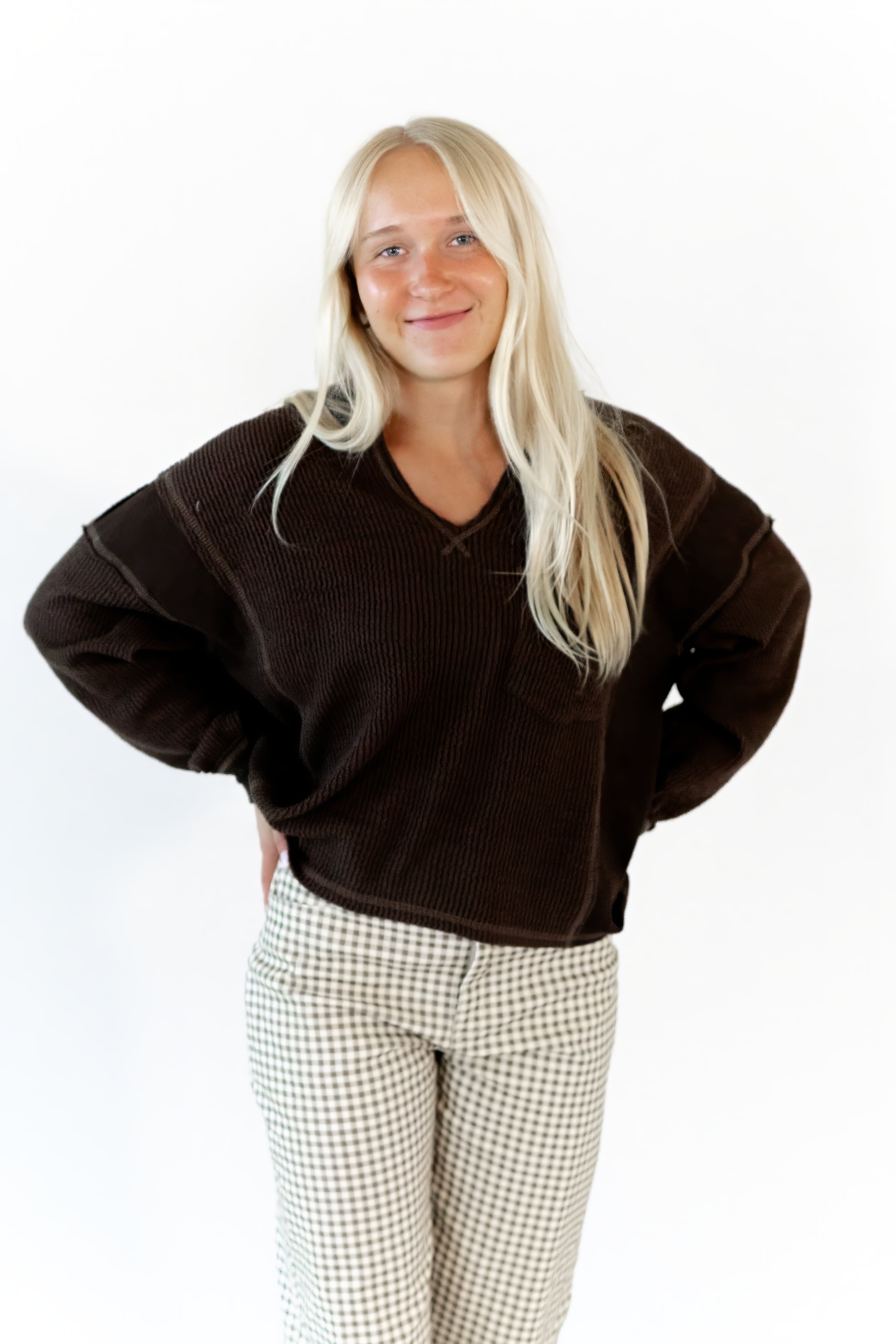 Hannah Raw Edge Pullover