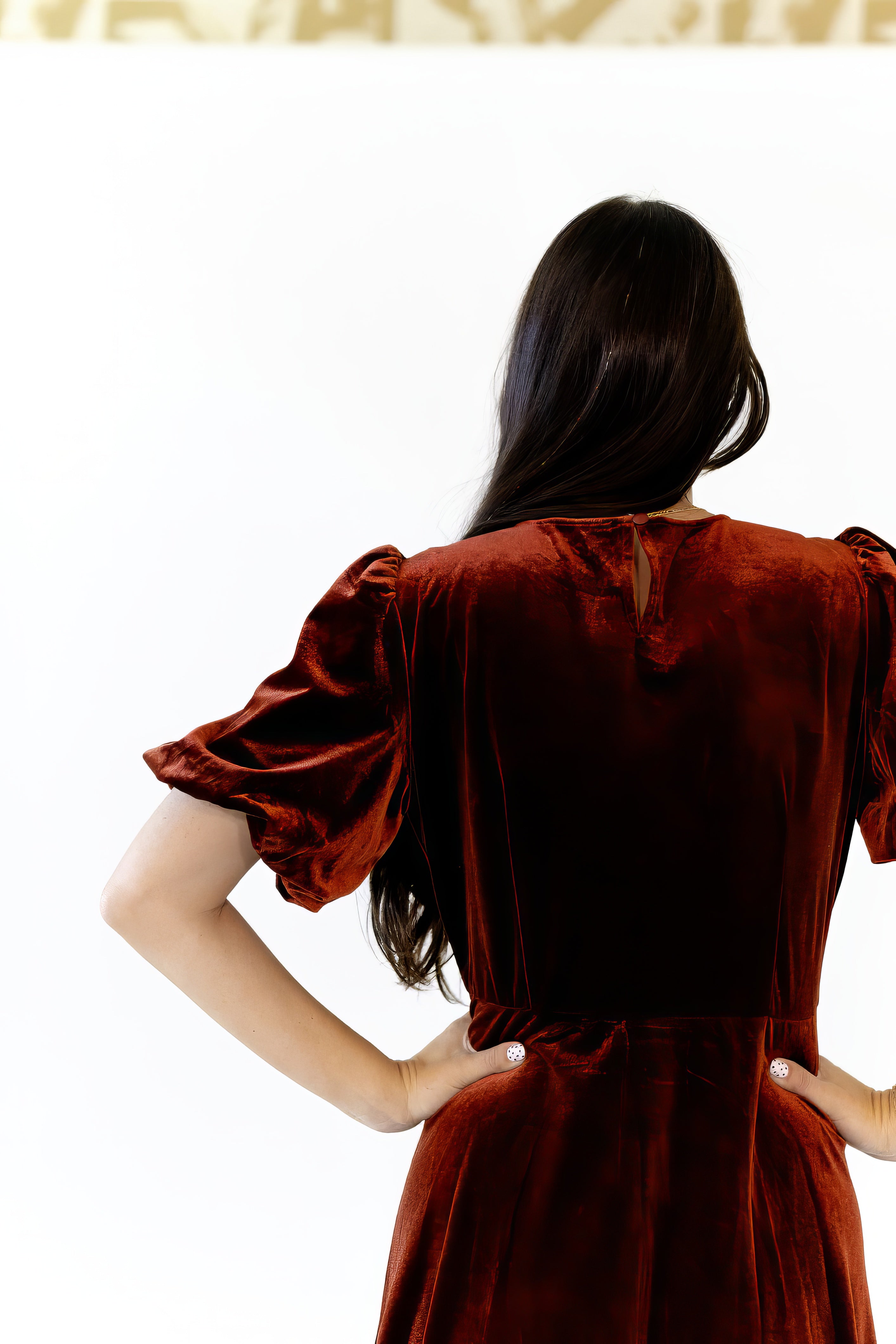 Chestnut Velvet Midi Dress