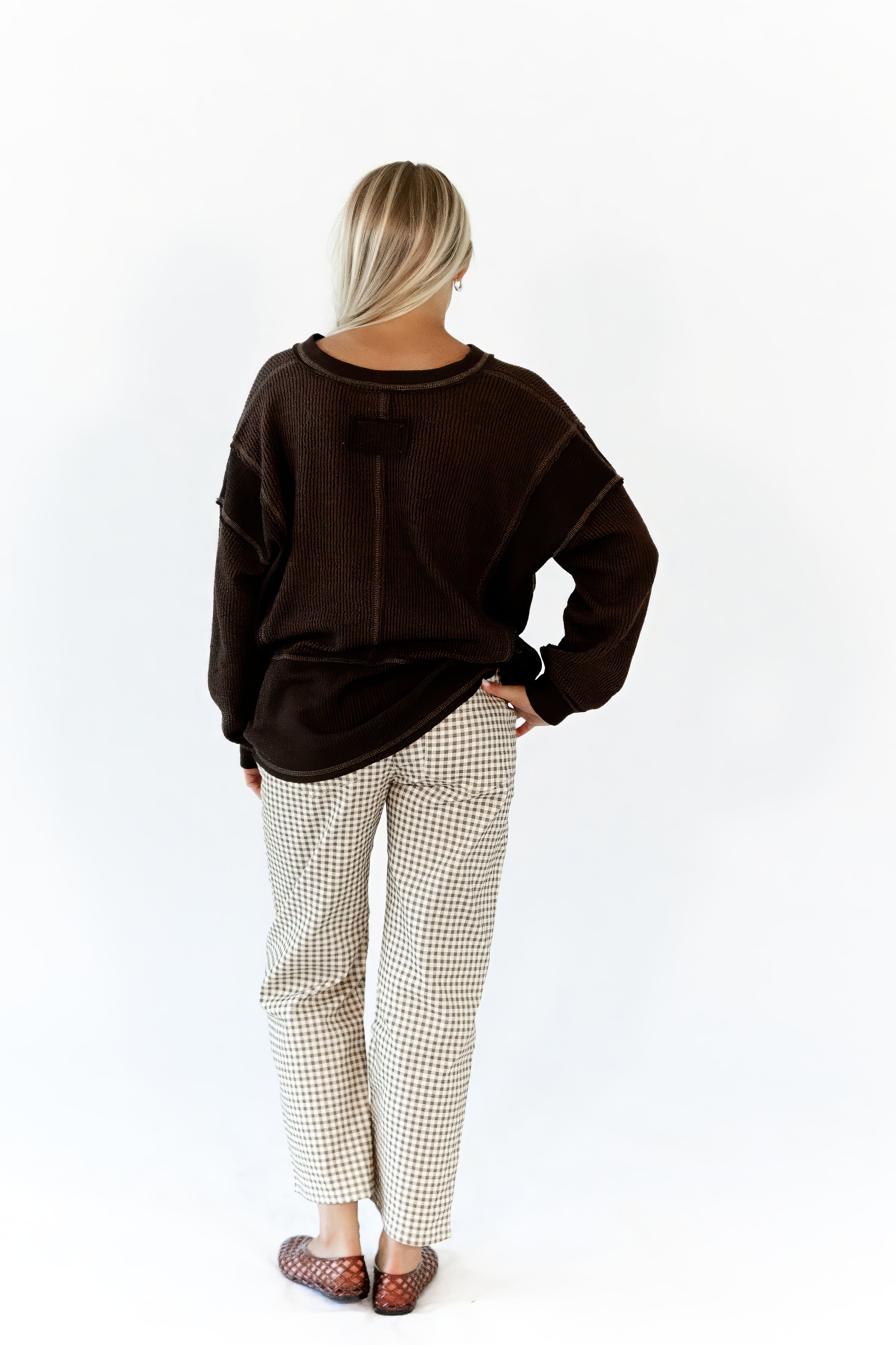 Hannah Raw Edge Pullover