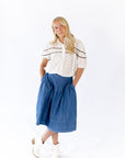 Lindie Pleated Denim Skirt