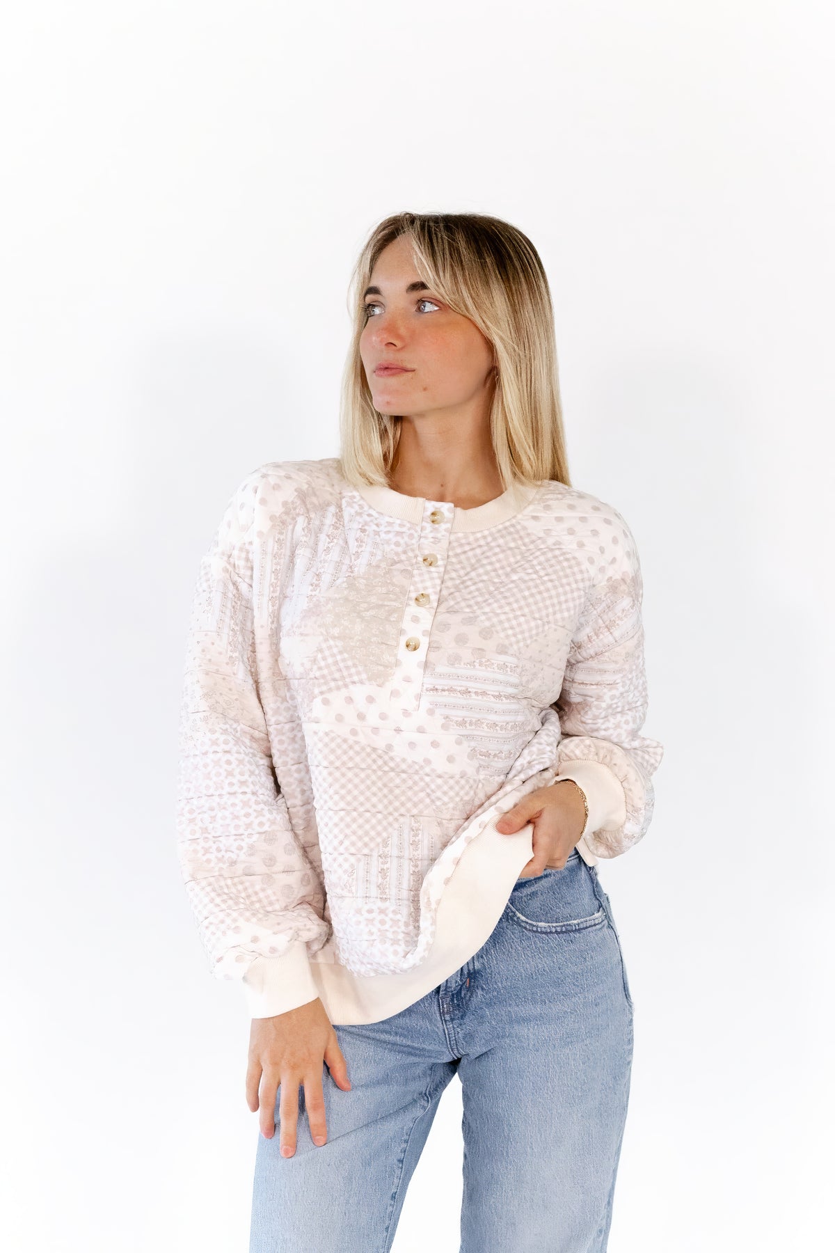 Mimi Quilt Texture Henley