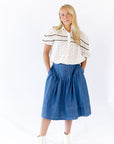Lindie Pleated Denim Skirt