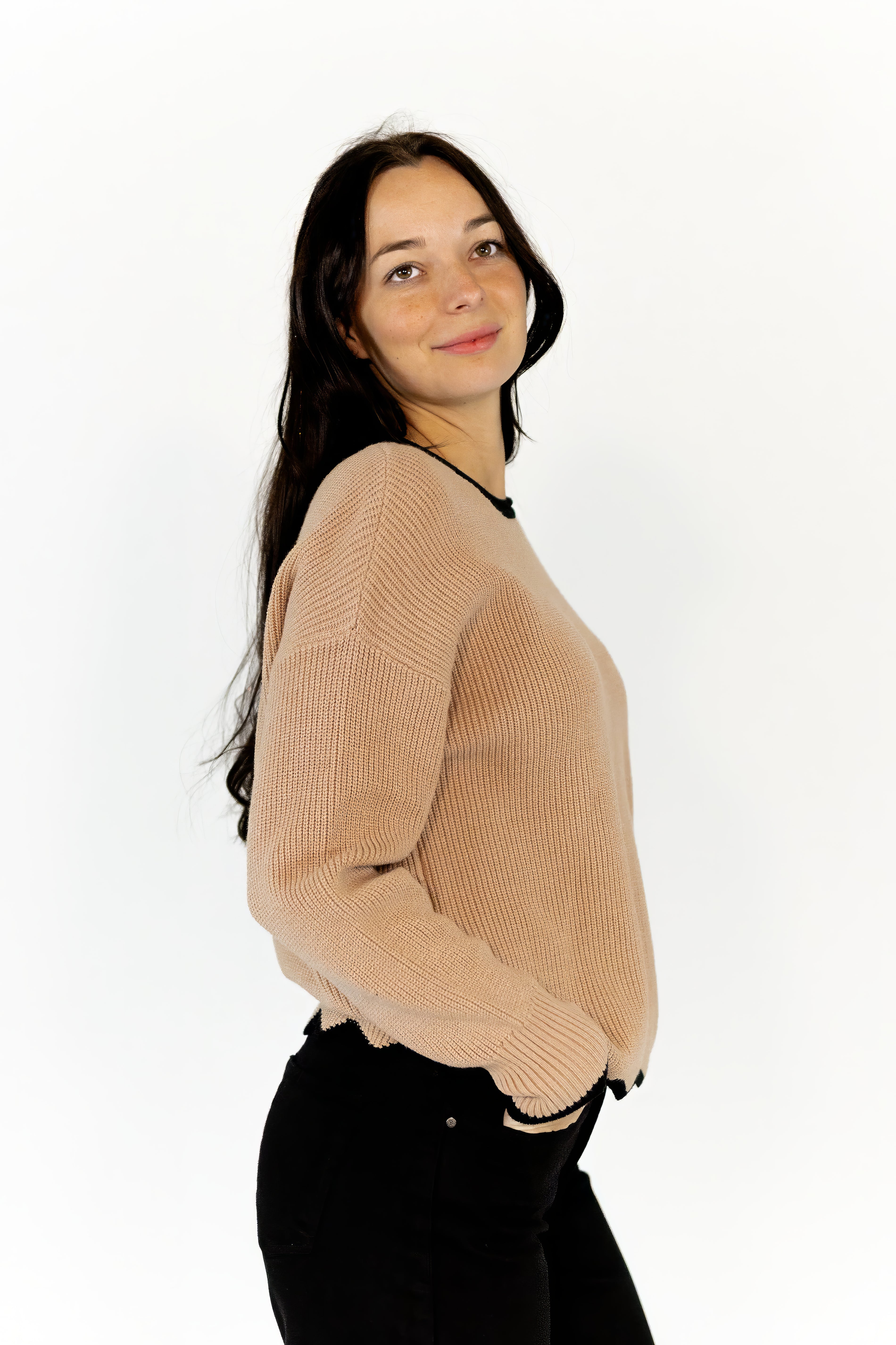 Trista Scalloped Hem Sweater