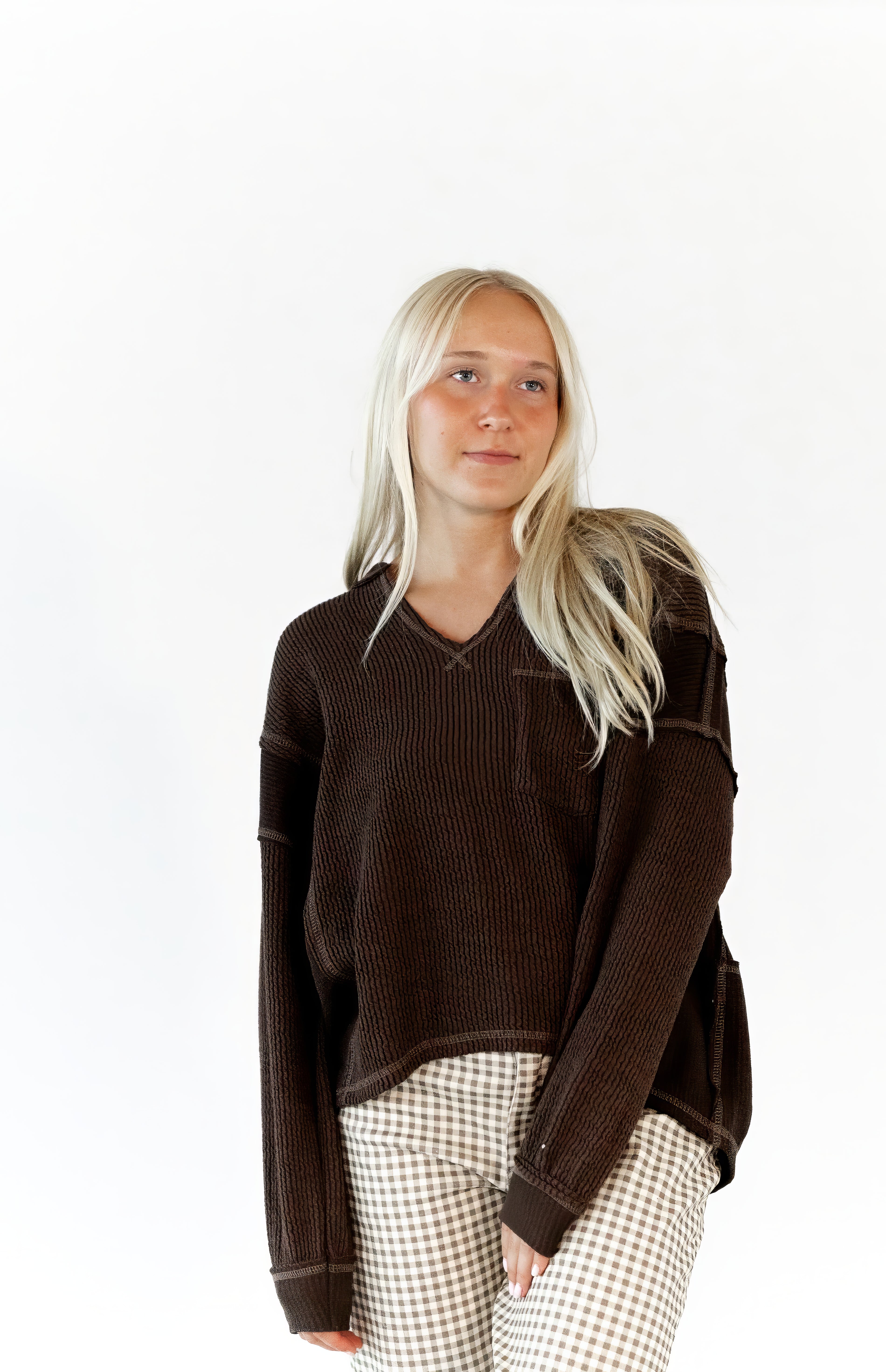 Hannah Raw Edge Pullover