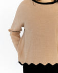 Trista Scalloped Hem Sweater