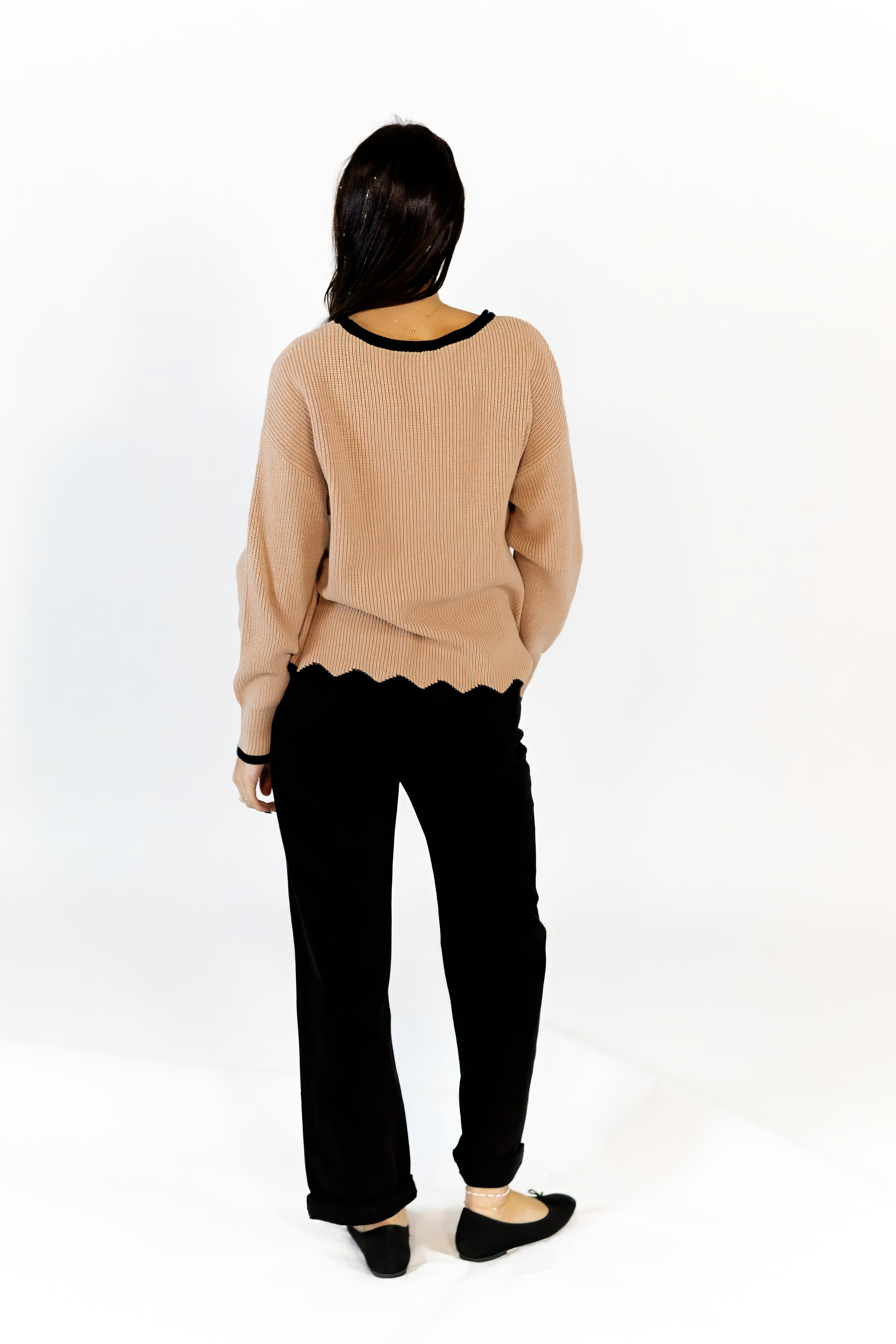 Trista Scalloped Hem Sweater