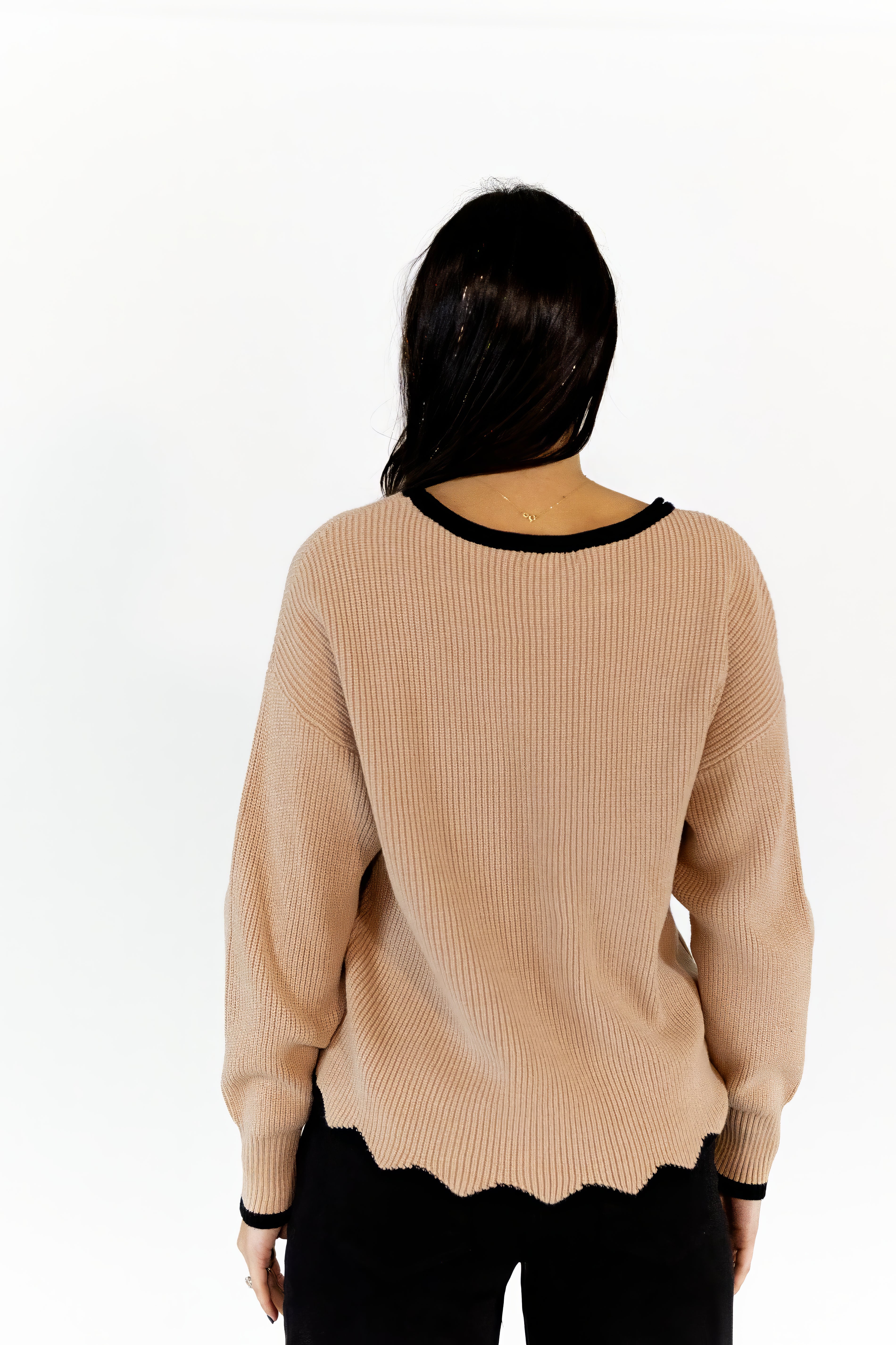 Trista Scalloped Hem Sweater