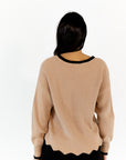 Trista Scalloped Hem Sweater