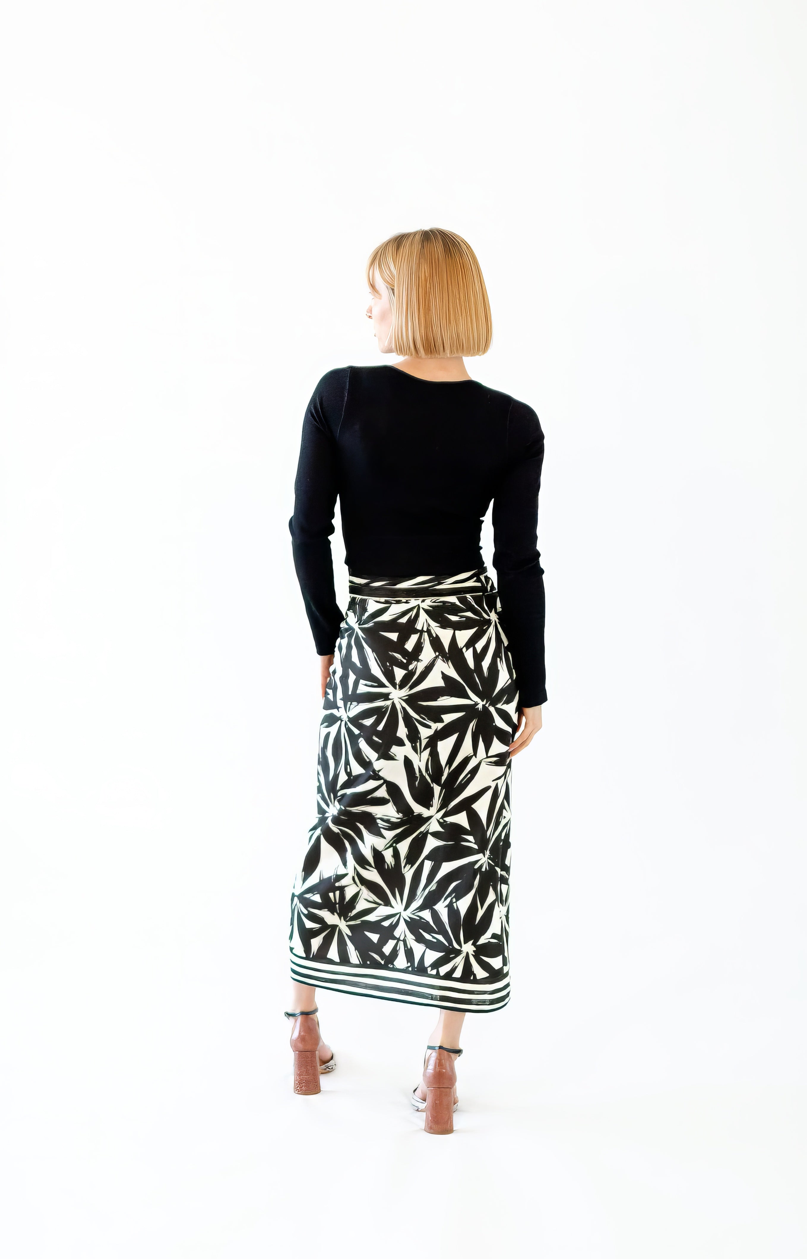 Camille Botanical Linen Skirt