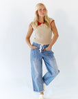 Sonrel Contrast Collared Top
