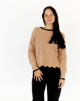 Trista Scalloped Hem Sweater