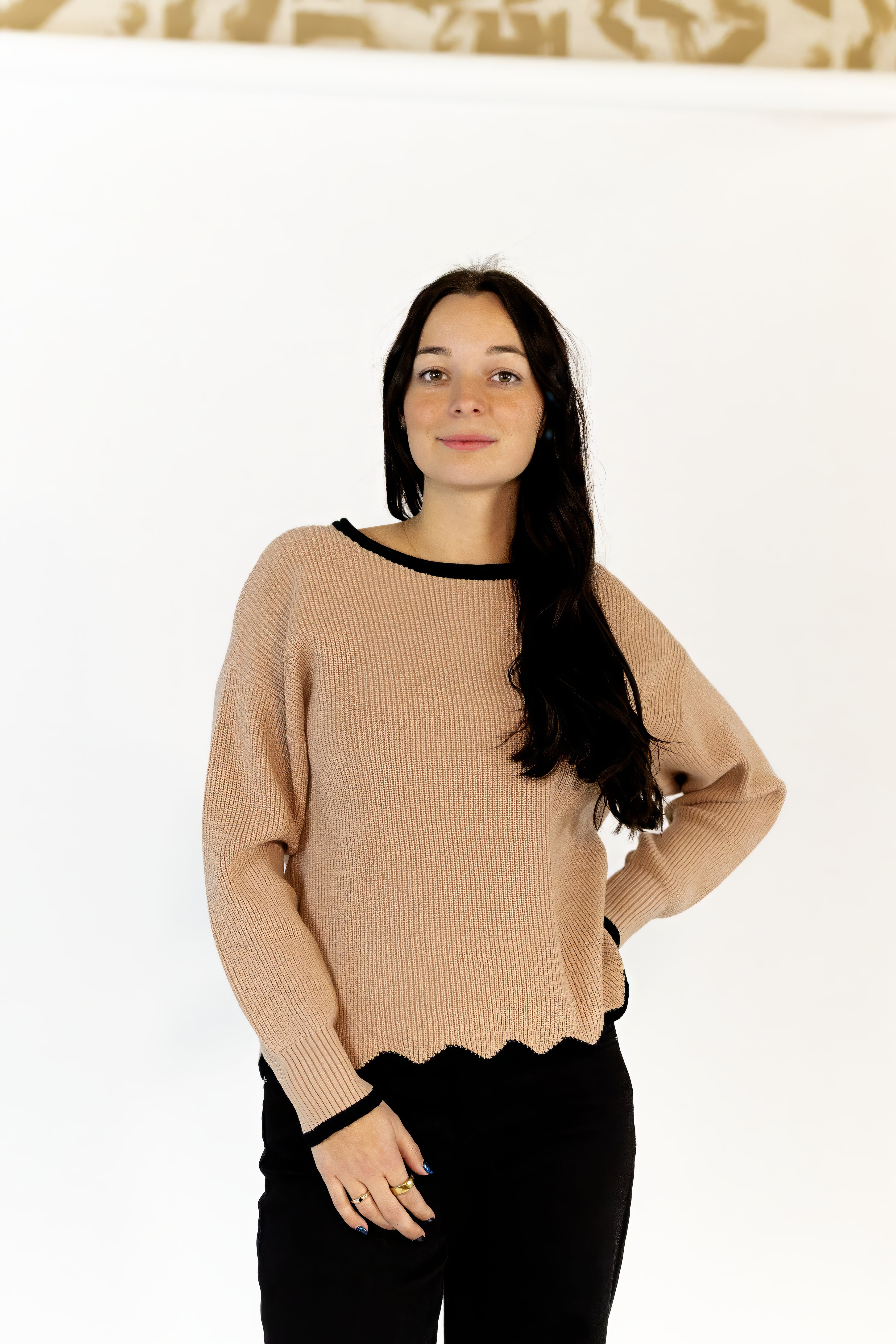 Trista Scalloped Hem Sweater