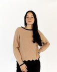 Trista Scalloped Hem Sweater