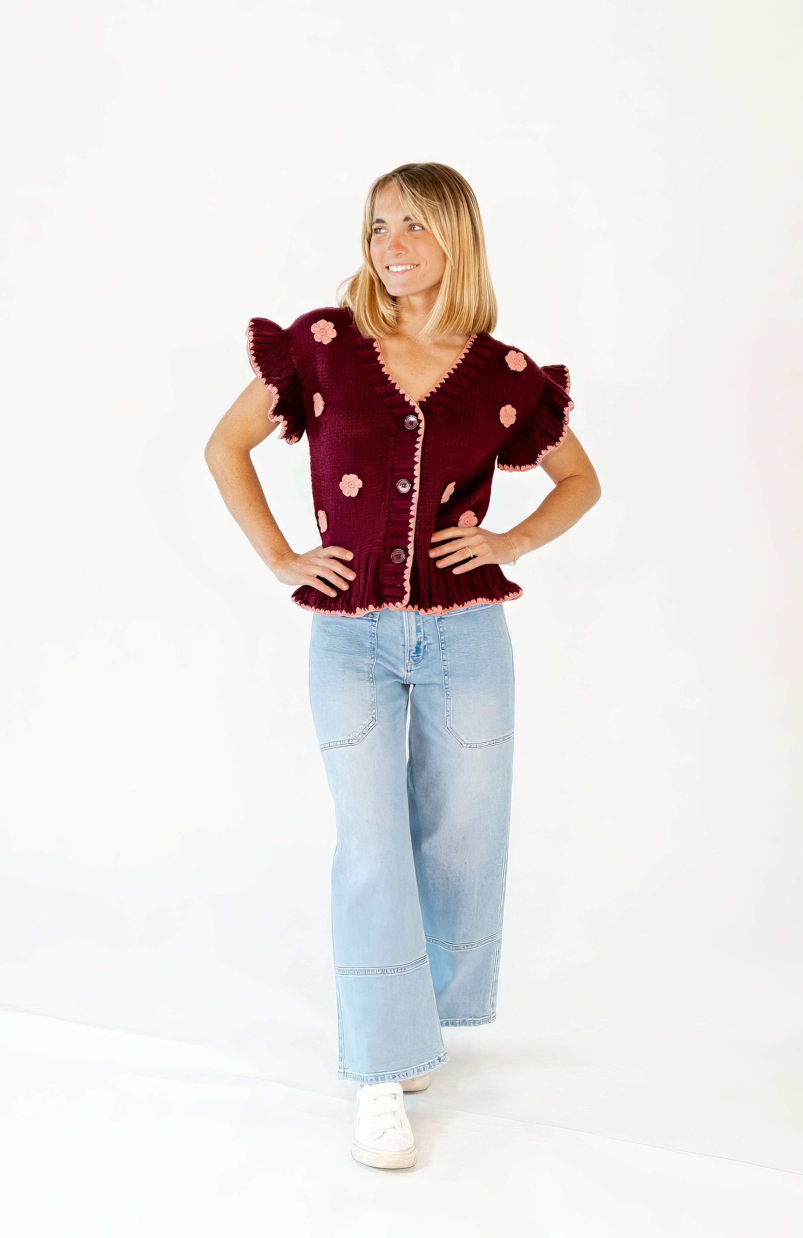 Joey Crochet Floral Cardigan