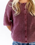 Cherry Button Knit Top