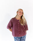 Cherry Button Knit Top