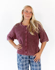 Cherry Button Knit Top